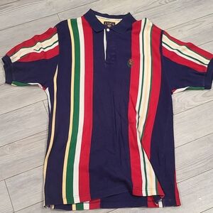Navy Multicolor Striped Polo Shirt  Chaps Vintage